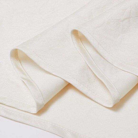 CHICWISH - Texture Jacquard Drape Neck Satin Cami Dress in Ivory - XS - Picture 5 of 6